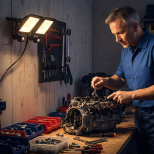 50W arbejdslampe, justerbar, 3 tilstande, aluminium, fleksibel brug, sort