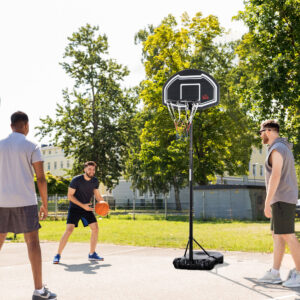 Udendørs basketballkurv til teenagere, 160-210 cm højdejusterbar basketballstander med hjul