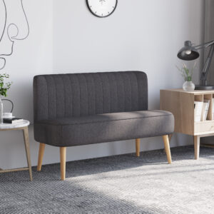 2-personers sofa, blød polstring, letplejeligt betræk, op til 220 kg, 117 x 56,5 x 77 cm, mørkegrå