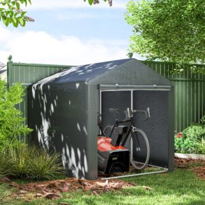 Garagetelt, 1,6 x 2,18 x 1,72 m opbevaringstelt med UV-beskyttelse, lynlåsdør, vandafvisende folie til haveredskaber