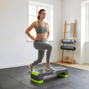 Aerobic Stepper, Højdejusterbar Fitness Stepper, 10/15/20 cm, Indendørs/Udendørs, Belastningskapacitet op til 150 kg, 78 x 28 cm, Grøn, til Effektiv Træning