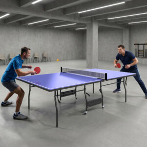 Sammenklappeligt bordtennisbord i mellemstørrelse inklusive bordtennisnet, 3 bolde, 12 mm bordplade