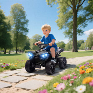 Børne-ATV Elektrisk 6V Børne-ATV med Frem- og Bakfunktion, Musik, LED-Forlygter Sort
