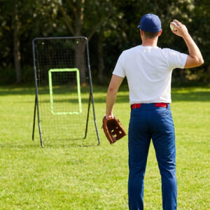 Kickback Rebounder Mål 75x126cm, Stål og PE Rebounder Væg, Fodbold Træningshjælp, Sort