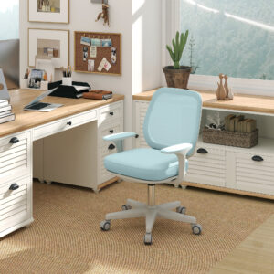 Kontorstol, ergonomisk skrivebordsstol med drejefunktion, højdejusterbar 55 x 48 x 82,5-94,5 cm Grøn