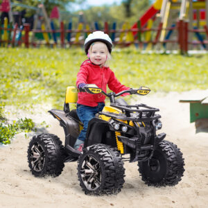 Elektrisk børne-quad, 3-8 km/t, 45 min. driftstid, LED-forlygter, musikafspiller med USB, til børn i alderen 3 til 5 år