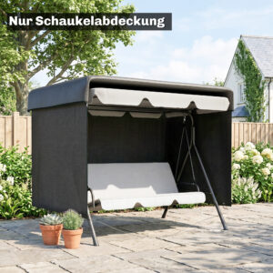 Havemøbelovertræk, beskyttelsesovertræk til havemøbler, 215 cm x 155 cm x 150 cm, sort