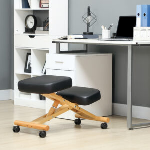 Ergonomisk knælestol med hjul og sædeskammel til forbedring af nakkesmerter til hjemmet og kontoret