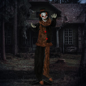 Halloween-dekoration gyserklovn med specialeffekter og lydfunktion 100 cm x 18 cm x 153 cm