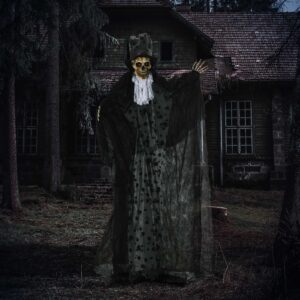 Halloween-dekoration spøgelsesbrudgom med specialeffekter og lydfunktion 115 cm x 65 cm x 189 cm