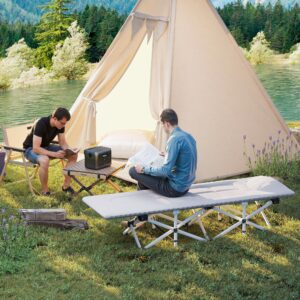 Campingseng, Sammenklappelig Campingseng med Opbevaringspose, Campingliggestol med Bærepose, Belastningskapacitet op til 200 kg, Oxford, 200 x 65 x 42 cm