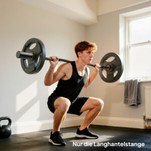 Olympisk vægtstang, vægtløftningsvægtstang, 5 cm ærmer, stål, 100 kg lasteevne, sort
