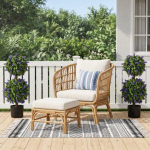 Kunstige Planter Sæt med 2 Lavendel 70 cm UV-resistent Kunstig Plante i Urtepotte til Stue & Have