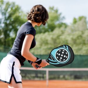 Pickleball-sæt med 4 bat, 4 bolde, bæretaske, let og robust, blå+sort