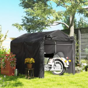 Garagetelt, Vandtæt Garagetelt med Dør, UV-resistent 220 x 157 x 165 cm Sort