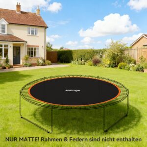 Trampolinmåtte, rund hoppeflade, polypropylen, orange