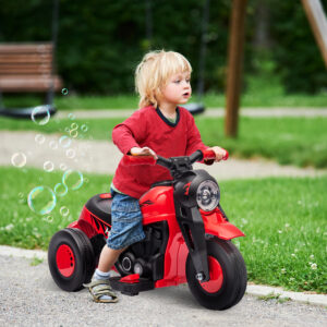Børne Elmotorcykel, 6V Børnemotorcykel med Musik, Blæser 2,5-3 km/t, Til Børn 2-5 År
