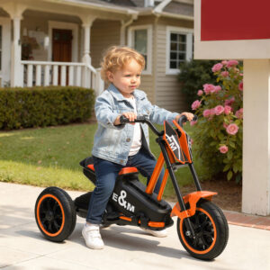 Trehjulet cykel, Børnecykel, Balancecykel, Børnecykel med pedaler, Balancecykel til børn 18-36 måneder, Stål, 79x44x47 cm, Orange