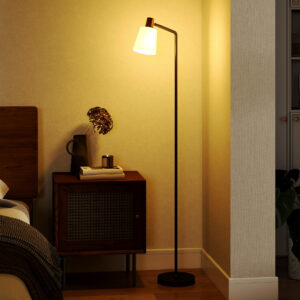 LED-gulvlampe til stuen, gulvlampe med 350° drejeligt hoved, fås i farvetemperaturer 3000K/4000K/6500K, sort