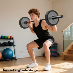 Vægtstang, 180 cm olympisk stang, stål, 200 kg lasteevne, sort
