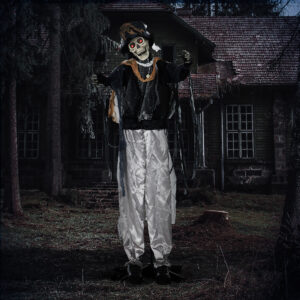 Halloween-spøgelse, Halloween-dekoration, lydfunktion, med bevægelsessensor og LED-lys, 101 cm x 64 cm x 178 cm