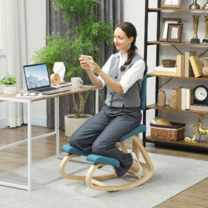Ergonomisk knælestol, knælestol, sundhedsstol til hjemmet, kontoret, meditation, mørkeblå