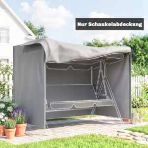 Havegyngeovertræk, Beskyttelsesovertræk til Verandagynge, Vandtæt, Solbeskyttelse, Oxford, Grå 205 x 124 x 164 cm