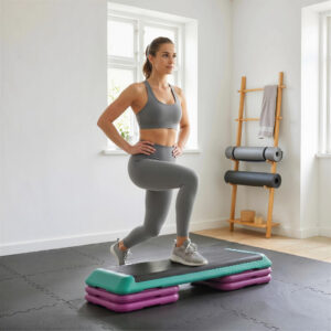 Step Board Aerobic Fitness Home Trainer Stepper Højdejusterbar 10cm 15cm 20cm PVC PP Sort Grøn Lilla 110x40x20cm til Effektiv Træning