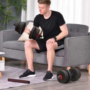 2 i 1 håndvægtsæt 20 kg justerbar håndvægt og vægtstang professionel håndvægt styrketræning og vægtløftning til hjemmefitness