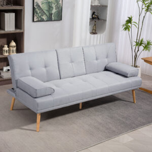 Sovesofa Komfortabel sovesofa, 3-personers, Sovesofa, Hør, Lysegrå, 181x77x72cm