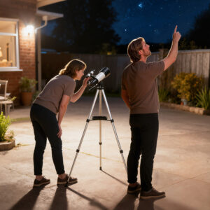 Teleskop for astronomibegyndere og voksne, 70 mm blænde, 400 mm AZ-fatning, astronomisk refraktor med stativ