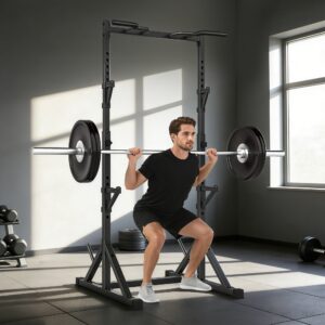 2-lags vægtstangstativ, vægtskivestativ i stål, opbevaring til vægtstang, lasteevne op til 200 kg, squatstativ
