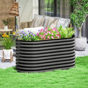 Højbed af stål, plantebed, kold ramme, stabelbart havebed, blomsterkasse, plug-in plantekasse 160x80x80cm, grøntsagsbed til have, balkon, terrasse, plantekasse til blomster, planter