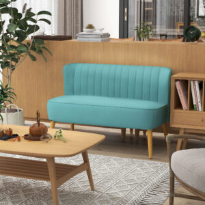 Retro design 2-personers sofa, træben, 117 cm x 56,5 cm x 77 cm, grøn