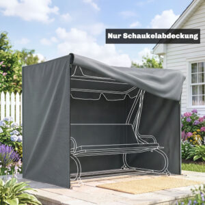 Hollywood gyngeovertræk, 3-personers, vandtæt beskyttelsesbetræk til havegynge, Oxfordstof, 220 x 125 x 172 cm, grå