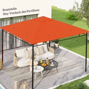 Solskærm til solophæng i polyester 2,98 x 2,95 m i orange til havepavillon