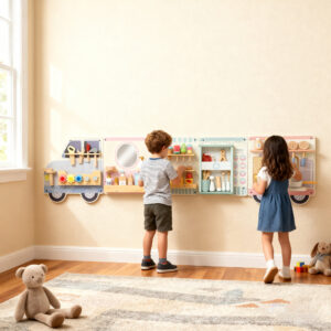 Montessori Busy Board sanselegetøj i lastbildesign, fra 3 år