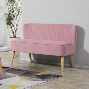 2-personers sofa, stofsofa, sofa, polstret sofa, loungesofa, bred, pink