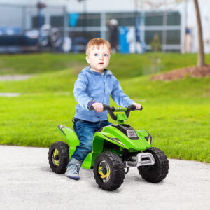 Børne elektrisk ATV 6V med frem- og bakfunktion til børn 1,5-3 år op til 20 kg grøn