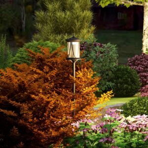 Solcelledrevet gadelampe LED, IP44, ABS, 17B x 17D x 127H cm, med koldt hvidt LED-lys, lyssensor, vandtæt, til udendørs brug, sort