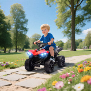 Børne-ATV Elektrisk 6V Børne-ATV med Frem- og Bakfunktion, Musik, LED-Forlygter Rød