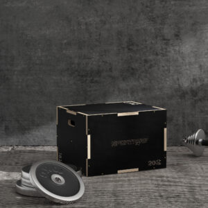 Plyo-Box/Sprungbox, robust, 61 x 51 x 41 cm, sort, greb 10 x 3,5 cm, op til 120 kg