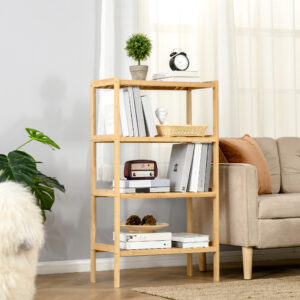 Strandreol 4-lags bambusreol 62x33x112cm til kontoropbevaring køkken naturfarvet
