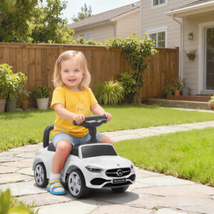 Mercedes-Benz C-Klasse Køretøj med Horn, Motorlyde, Opbevaringsplads, Til Børn 18-36 Måneder, Hvid