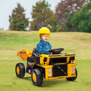 Elektrisk Dump Truck, 3-6 km/t, Køretøj, Vipbart Læsseområde, Lys & Musik, i 3-5 år
