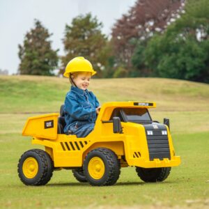 Elektrisk Gravemaskine, Caterpillar Dump Truck, 3-5 km/t, Med Fjernbetjening, 3-6 År, Gul
