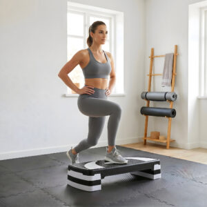 Step Board Aerobic Stepper Højdejusterbar 10/15/20 cm Fitness Motionscykel op til 150 kg 80x31 cm