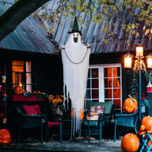 Spøgelsesdekoration til Halloween, Uhyggelig Hylen og Bevægelse, Batteridrevet