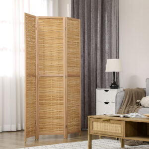 Rumdeler, 3-panelers foldbar bambus privatlivsskærm, 120x170 cm til stue eller soveværelse, naturlig