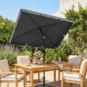 Parasol strandparasol haveparasol paraply balkonparasol solbeskyttelse foldbar grå